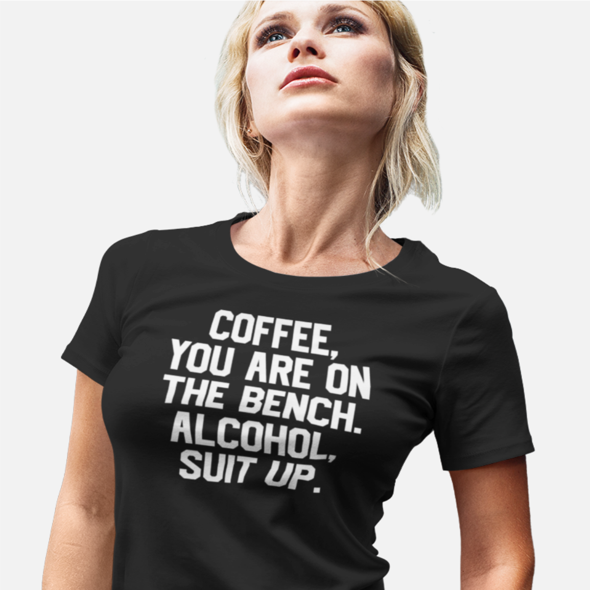 Coffee You Are On The Bench White Print T-Shirt