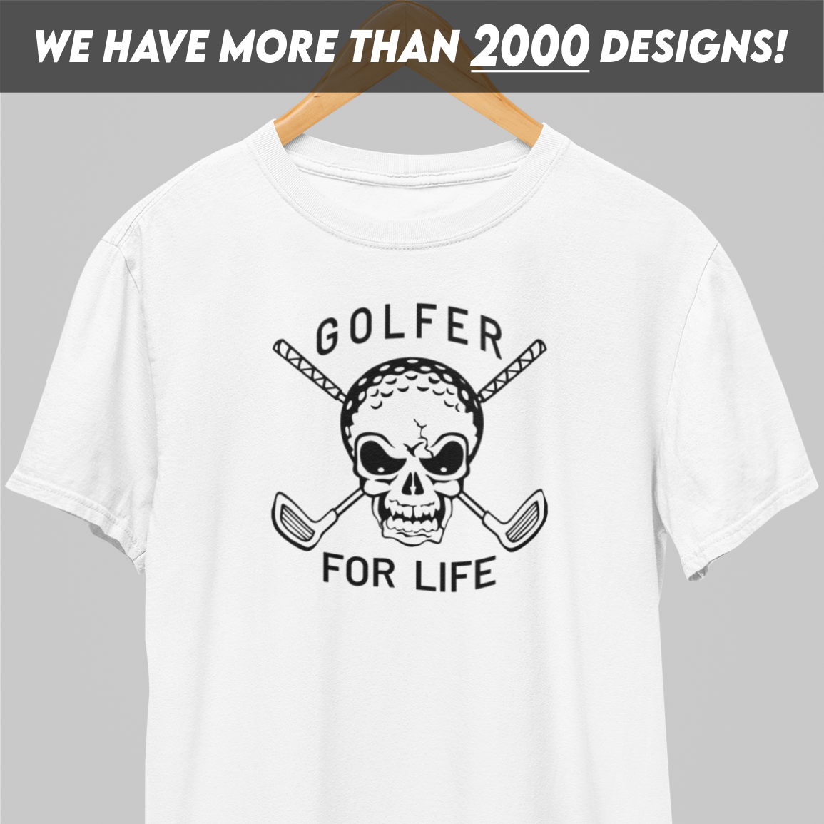 Golfer For Life Black Print T-Shirt