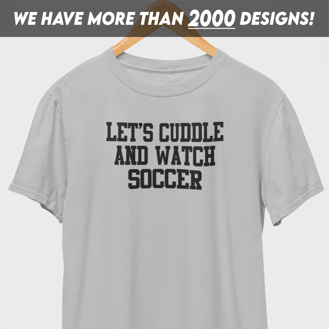 Let's Cuddle Watch Soccer Black Print T-Shirt