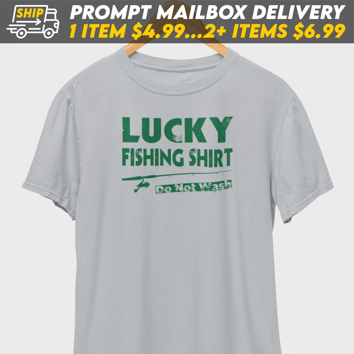 Lucky Fishing Shirt Green Print T-Shirt