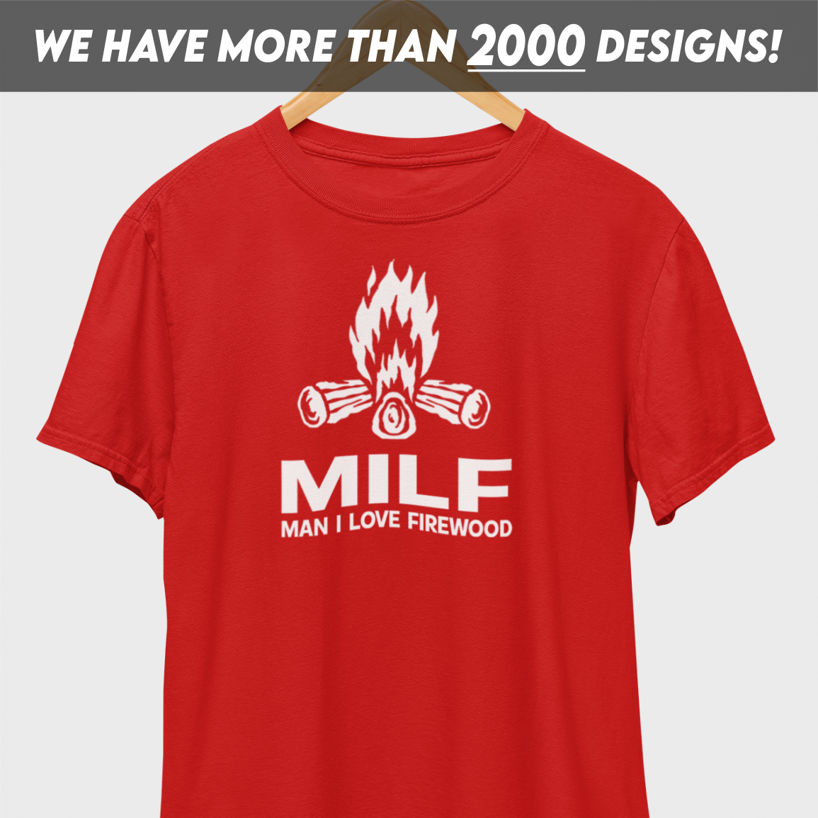 MILF Man I Love Firewood White Print T-Shirt