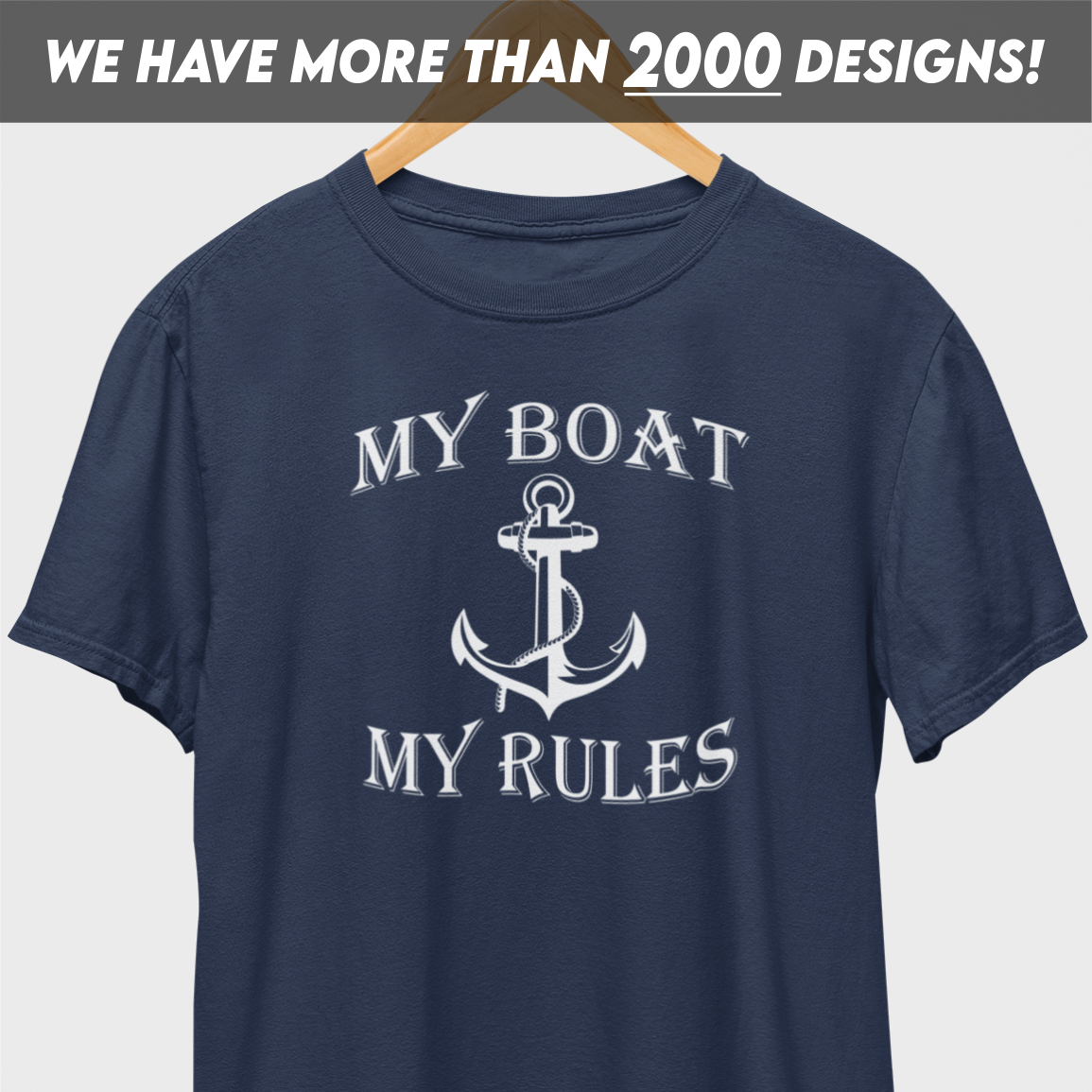 My Boat My Rules White Print T-Shirt