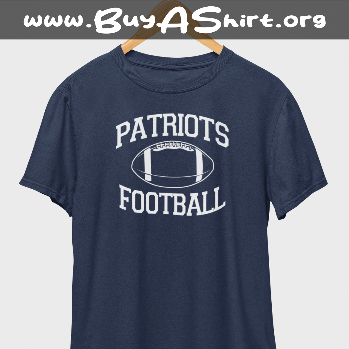 Patriots Football White Print T-Shirt