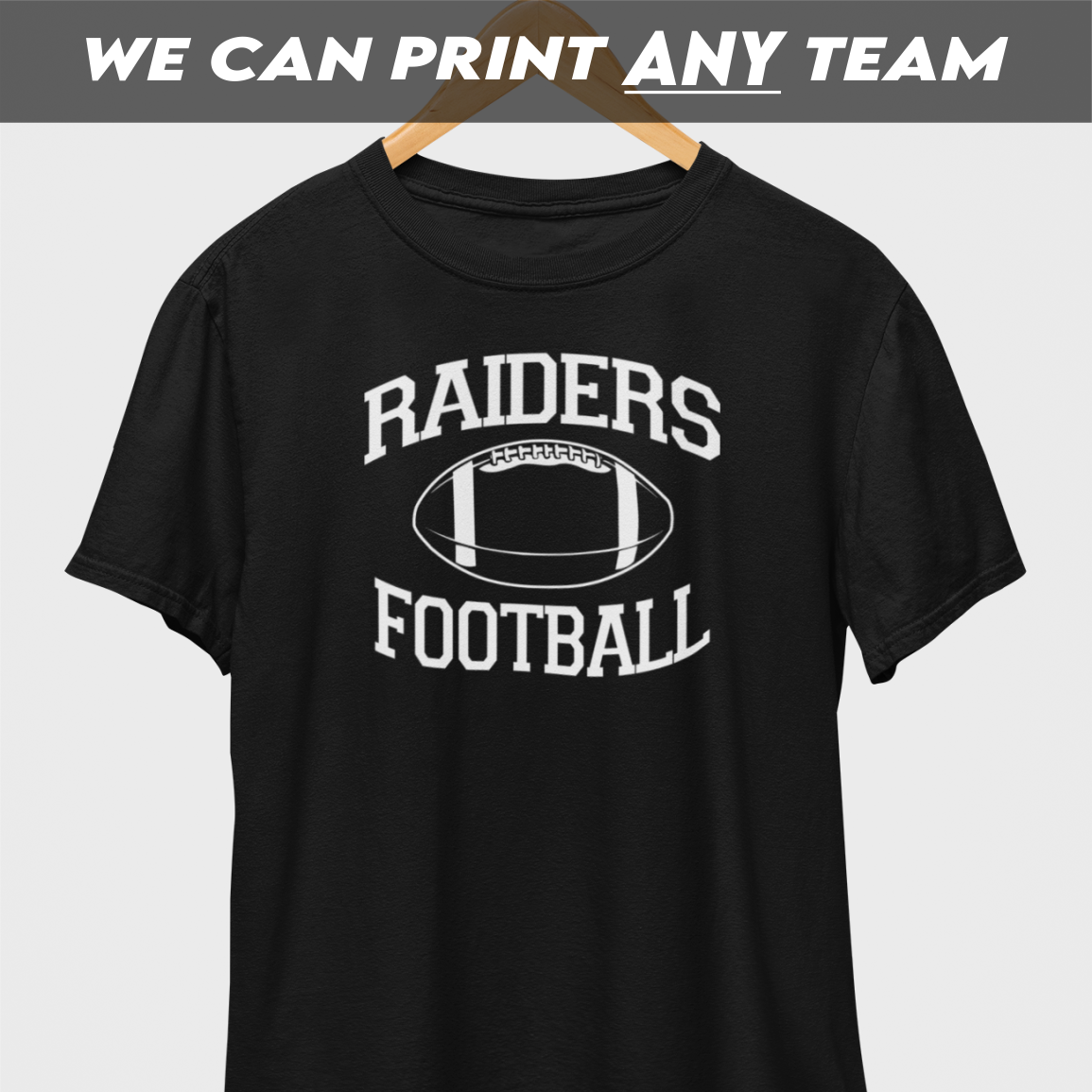 Raiders Football White Print T-Shirt