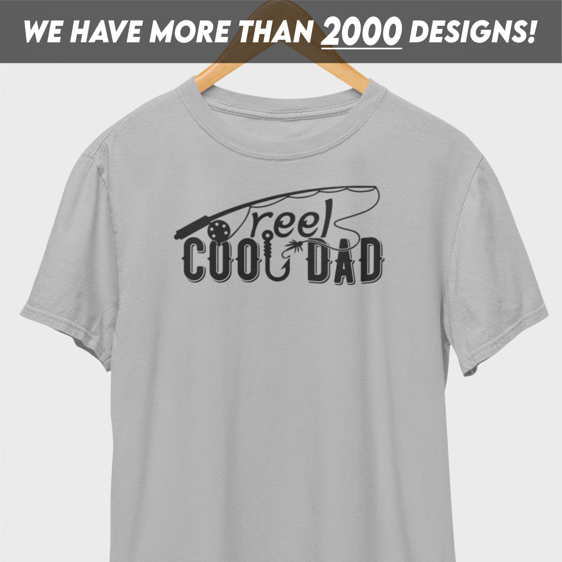 Reel Cool Dad Black Print T-Shirt