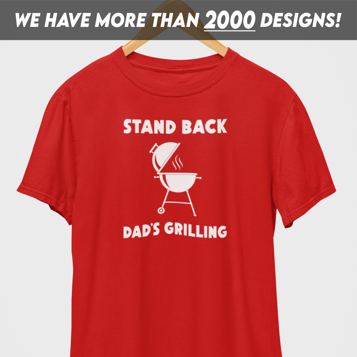 Stand Back Dads Grilling White Print T-Shirt