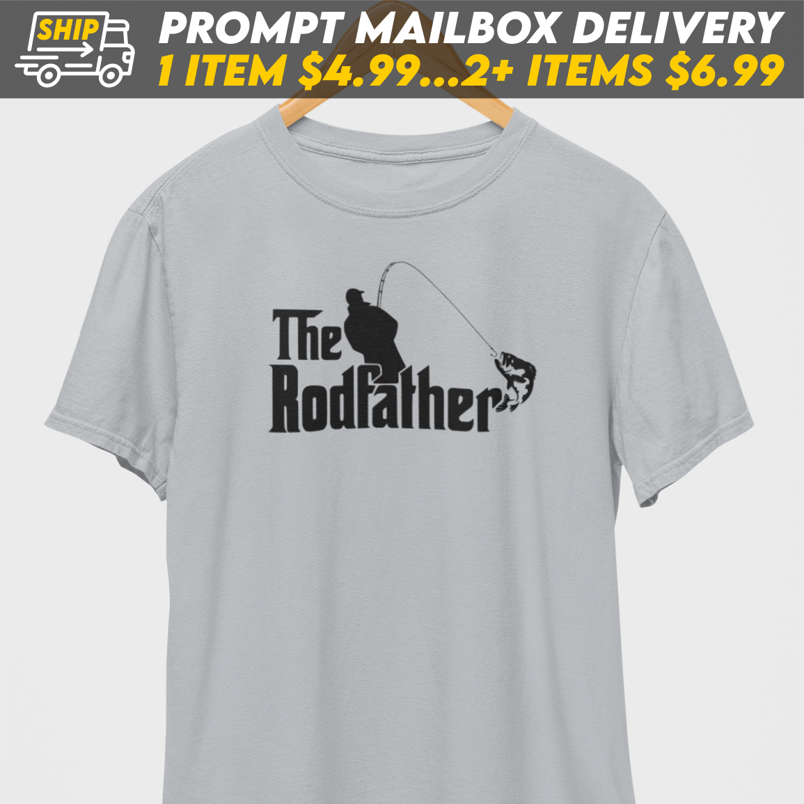 The Rodfather Black Print T-Shirt