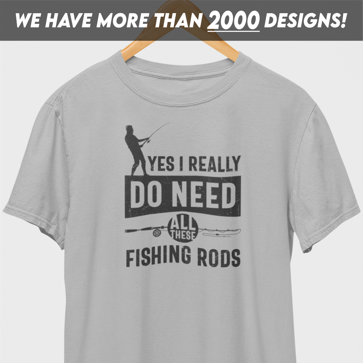 Yes I Really Do Need All These Fishing Black Print T-Shirt