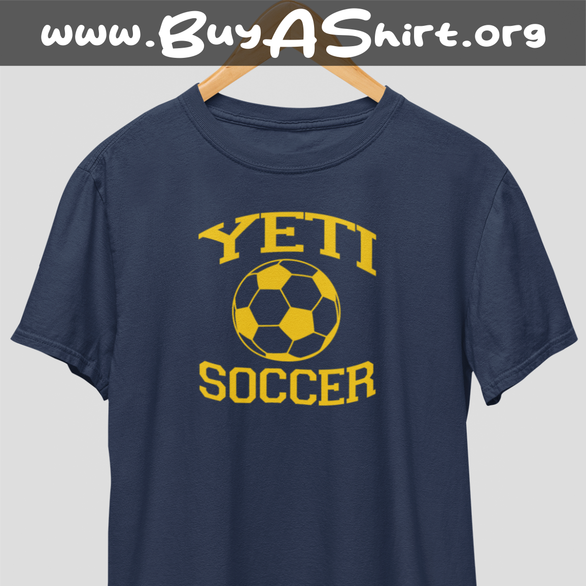 Yeti Soccer Yellow Gold Print T-Shirt